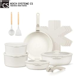 KOCH SYSTEME CS 17PCS Nonstick Cookware Set Kitchen Pots and Pans Set With Detachable Handle Sauce Pot Milk Pots Frying Pan