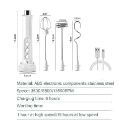 USB Rechargeable Milk Frother Mini Handheld Electric Foam Maker 3 Speed Stainless Steel Whisks for Latte Coffee Cappuccino Hot Chocolate Egg Beater Drink Mixer Blender Kitchen Gadgets Tools Portable Cordless