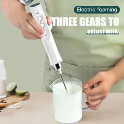 USB Rechargeable Milk Frother Mini Handheld Electric Foam Maker 3 Speed Stainless Steel Whisks for Latte Coffee Cappuccino Hot Chocolate Egg Beater Drink Mixer Blender Kitchen Gadgets Tools Portable Cordless