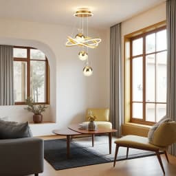 LED Chandelier with Three Spherical Lampshades, Three Adjustable Light Colors, Adjustable Height, and Crystal Accents; Suitable for Above Dining Tables, in Bedrooms, and More