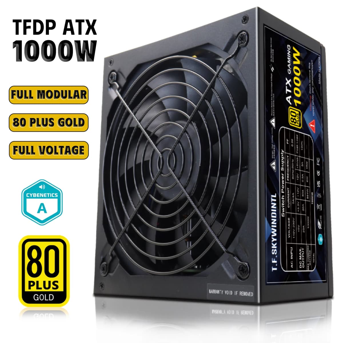 1000W Power Supply 80+ Gold, Full Modular, ATX 3.0 Gaming PSU, 130mm Low Noise Fan, 20+4Pin | 4+4Pin CPU