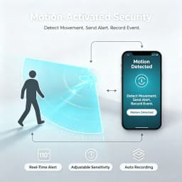 Ultra HD mini Camera, Wireless Home Monitor, Plug-Free WiFi mini Cam for Remote Phone Viewing in Cars and for Pets, Portable 360° Panoramic Security Camera with Motion Detection and Night Vision for Indoor and Outdoor Use at Homes and Offices