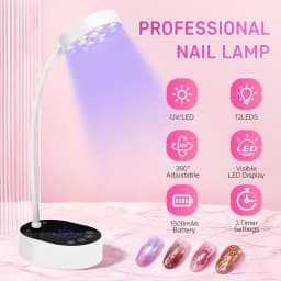 12 LEDS Nail Lamp Rechargeable 36W Nail Dryer with 3 Timer Settings Professional UV Light with LCD Touch Screen