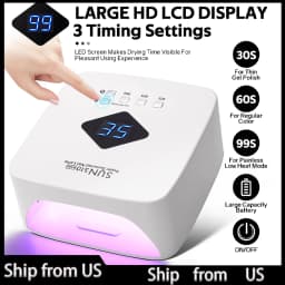 30LEDS Rechargable UV LED Nail Lamp Dryer With HD Display Smart Nail Drying Lamp for Fast Dry Curing All Gel Nail Polish Manicure Tools