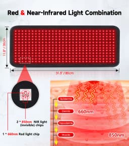 Updated Red Light Therapy Heating Pad for Body Device Cushion Mat Waist Back Shoulder Muscle Pain Relief Relax Infrared Light