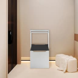 Foldable Wall-Mounted Shower Seat for Elderly Disabled Pregnant Women, 150kg/330.7lbs Load Capacity, Anti-Slip Padded Handrail, Space-Saving Bathroom Bench with Slow-Close Mechanism, Silver Aluminum
