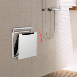 Foldable Wall-Mounted Shower Seat for Elderly Disabled Pregnant Women, 150kg/330.7lbs Load Capacity, Anti-Slip Padded Handrail, Space-Saving Bathroom Bench with Slow-Close Mechanism, Silver Aluminum