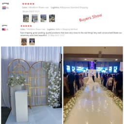 Angela A7672 Artificial White Rose Baby's Breath Flower Row Wedding Backdrop Floral Arrangement Decor Event Banquet Accessories