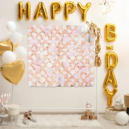 Artificial Flower Wall Panels 1*1m Flowers Wall Backdrop Silk Rose Flower Panels W/Straps for Wedding Photography Event Party Wall Decorations,Pink