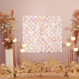 Artificial Flower Wall Panels 1*1m Flowers Wall Backdrop Silk Rose Flower Panels W/Straps for Wedding Photography Event Party Wall Decorations,Pink