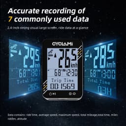 CYCLAMI Bicycle GPS Computer Multi-Language 2.4 inch IPX7 Odometer Female Riders Speed Meter Cyclists