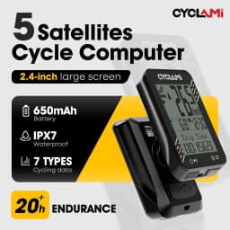 CYCLAMI Bicycle GPS Computer Multi-Language 2.4 inch IPX7 Odometer Female Riders Speed Meter Cyclists