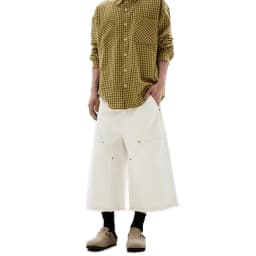Men's White Baggy Wide Leg Carpenter Denim Jorts Frayed Raw Hem Y2K Street Style Casual Daily Going Out Loose Fit Streetwear Shorts