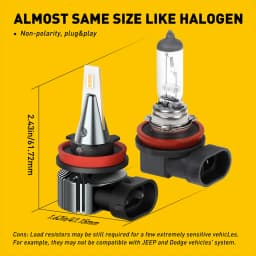 AUXITO 2Pcs 3000K Yellow H8 H11 H16(JP) H9 LED Fog Lights Fanless H10 5202 H16(EU) H27 880 9006 HB4 LED Fog Lamp DRL Car Driving Lamp 12V