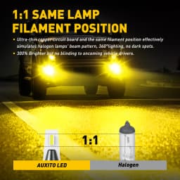 AUXITO 2Pcs 3000K Yellow H8 H11 H16(JP) H9 LED Fog Lights Fanless H10 5202 H16(EU) H27 880 9006 HB4 LED Fog Lamp DRL Car Driving Lamp 12V