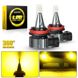 AUXITO 2Pcs 3000K Yellow H8 H11 H16(JP) H9 LED Fog Lights Fanless H10 5202 H16(EU) H27 880 9006 HB4 LED Fog Lamp DRL Car Driving Lamp 12V
