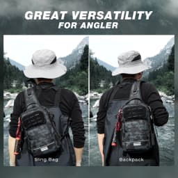 Fishing Backpack Tackle Sling Bag -Lightweight Sling Tackle Storage Bag- Fishing Backpack with Rod Holder gifts