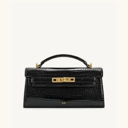 JW PEI Noor Mini Leather Top Handle Handbag Women's Crocodile Embossed Crossbody Purse Elegant Luxury Style Satchel Shoulder Bag