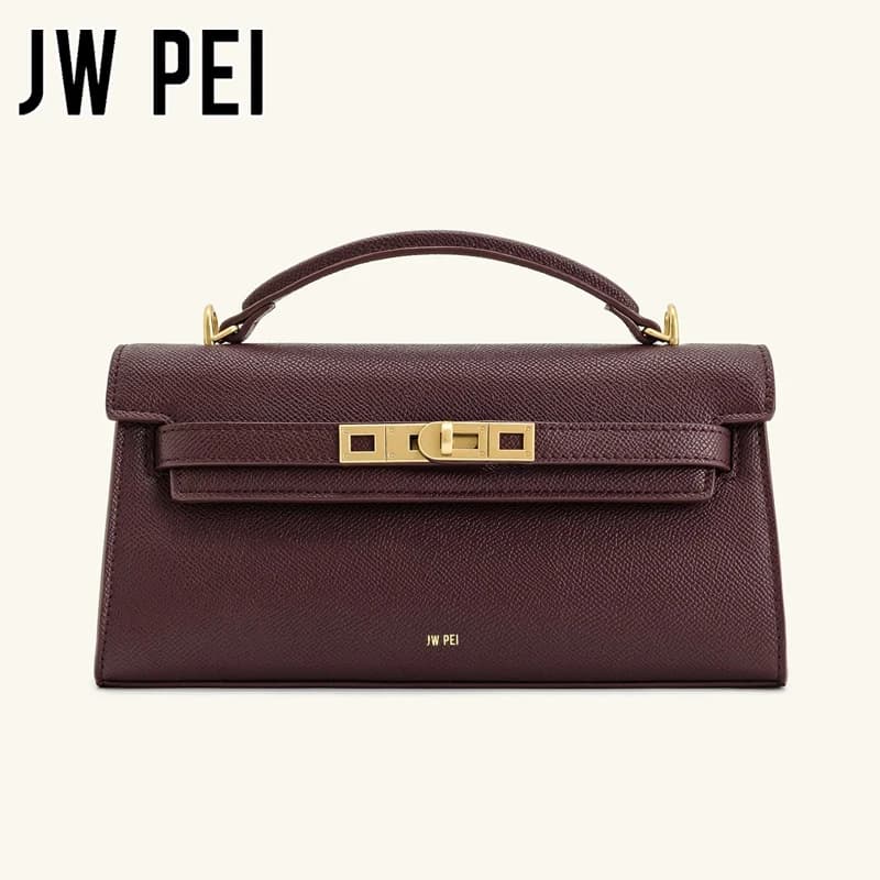 JW PEI Noor Mini Leather Top Handle Handbag Women's Crocodile Embossed Crossbody Purse Elegant Luxury Style Satchel Shoulder Bag