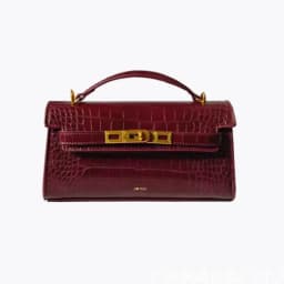 JW PEI Noor Mini Leather Top Handle Handbag Women's Crocodile Embossed Crossbody Purse Elegant Luxury Style Satchel Shoulder Bag