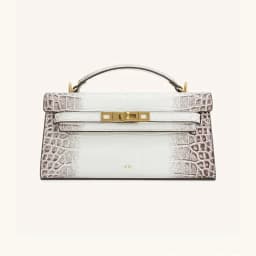 JW PEI Noor Mini Leather Top Handle Handbag Women's Crocodile Embossed Crossbody Purse Elegant Luxury Style Satchel Shoulder Bag