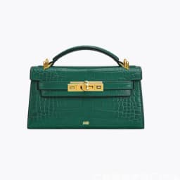 JW PEI Noor Mini Leather Top Handle Handbag Women's Crocodile Embossed Crossbody Purse Elegant Luxury Style Satchel Shoulder Bag