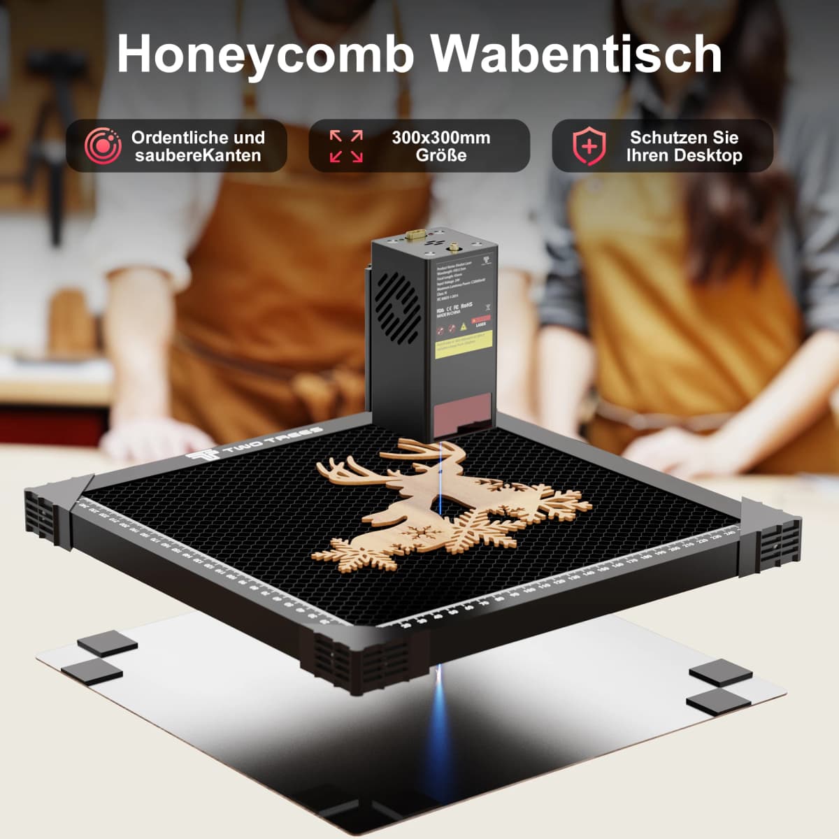 Twotrees Laser Honeycomb Working Table Diode Laser Engraving and Cutting Machine CNC Honeycomb Panel Cutting Table 300/400/430/500