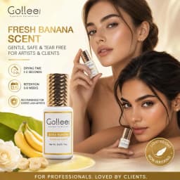 Gollee Banana Scent Eyelash Glue 1-2s Fast Drying Waterproof Glue Premade Fans Glue 5 Weeks Lasting Eyelash Extension Glue Salon