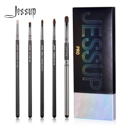 Jessup Lip Brushes Set, Pro Contour Different Lip Shapes, Synthetic, Small / Cat-Tongue / Flat / Round / Tapered-Tip Lip Liner B