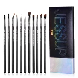 Jessup Lip Brushes Set, Pro Contour Different Lip Shapes, Synthetic, Small / Cat-Tongue / Flat / Round / Tapered-Tip Lip Liner B