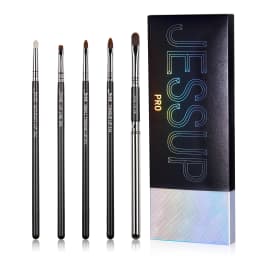 Jessup Lip Brushes Set, Pro Contour Different Lip Shapes, Synthetic, Small / Cat-Tongue / Flat / Round / Tapered-Tip Lip Liner B