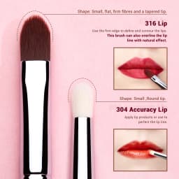 Jessup Lip Brushes Set, Pro Contour Different Lip Shapes, Synthetic, Small / Cat-Tongue / Flat / Round / Tapered-Tip Lip Liner B