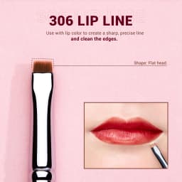 Jessup Lip Brushes Set, Pro Contour Different Lip Shapes, Synthetic, Small / Cat-Tongue / Flat / Round / Tapered-Tip Lip Liner B