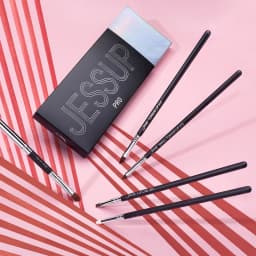Jessup Lip Brushes Set, Pro Contour Different Lip Shapes, Synthetic, Small / Cat-Tongue / Flat / Round / Tapered-Tip Lip Liner B