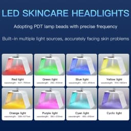 NEW Foldable LED Mask 7 Colors PDT Cold Nano Water Supplement Spray Spectrometer Beauty Tools Facial Mask Machine Salon Home Use