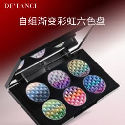 DE'LANCI Gradient Rainbow 6 Colors Eyeshadow Palette Custom Refillable Makeup Matte Shimmer Colorful DIY Eye Shadow Cosmetics