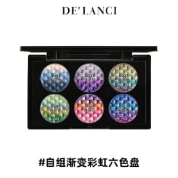 DE'LANCI Gradient Rainbow 6 Colors Eyeshadow Palette Custom Refillable Makeup Matte Shimmer Colorful DIY Eye Shadow Cosmetics