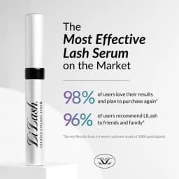 Original LiLash Purified Eyelash Serum to Grow Longer & Fuller-Looking Lashes Eyelash Growth Enhancer 2mL, 90-Day Supply