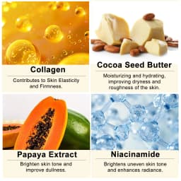 WK JALY Collagen Whitening Body Lotion, Remove Dark Spots, Melanin, Moisturizer, Smooth Skin, With Natural Papaya, Niacinamide