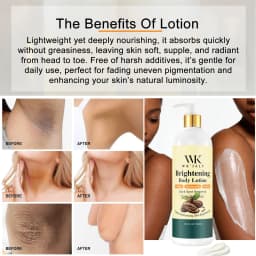 WK JALY Collagen Whitening Body Lotion, Remove Dark Spots, Melanin, Moisturizer, Smooth Skin, With Natural Papaya, Niacinamide