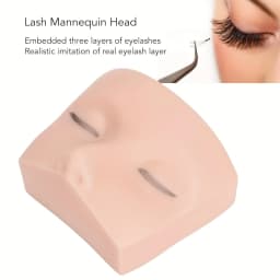 Lash Mannequin Head Makeup Mannequin Head Eyelash Extensions Practice Face Model, Soft Elastic Silicone Eyelash Mannequin Head