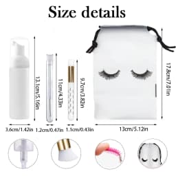 25/50Pcs Eyelash Extension Shampoo Foam Set 5ML Mousse Concentrate Makeup Remover Tool for Mascara with Brush Women's Cleanser