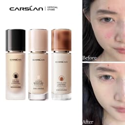 CARSLAN Liquid Foundation Concealer Matte Moisturizing Oil Control Long-lasting Full Coverage Whitening Face Base Makeup