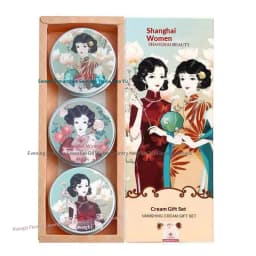 3pcs SHANGHAI Foundation Cream Peony Essential Oil Vanishing Soothing Moisturizing Hydrating Face Day Cream Xmas Gift