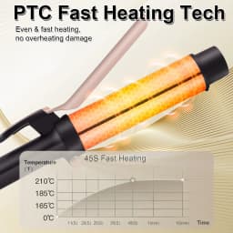 Hatteker Electric Curling Iron for Women 3-Level Temperature Control Ceramic Hair Protecting Curler Home Use Styling Tool US