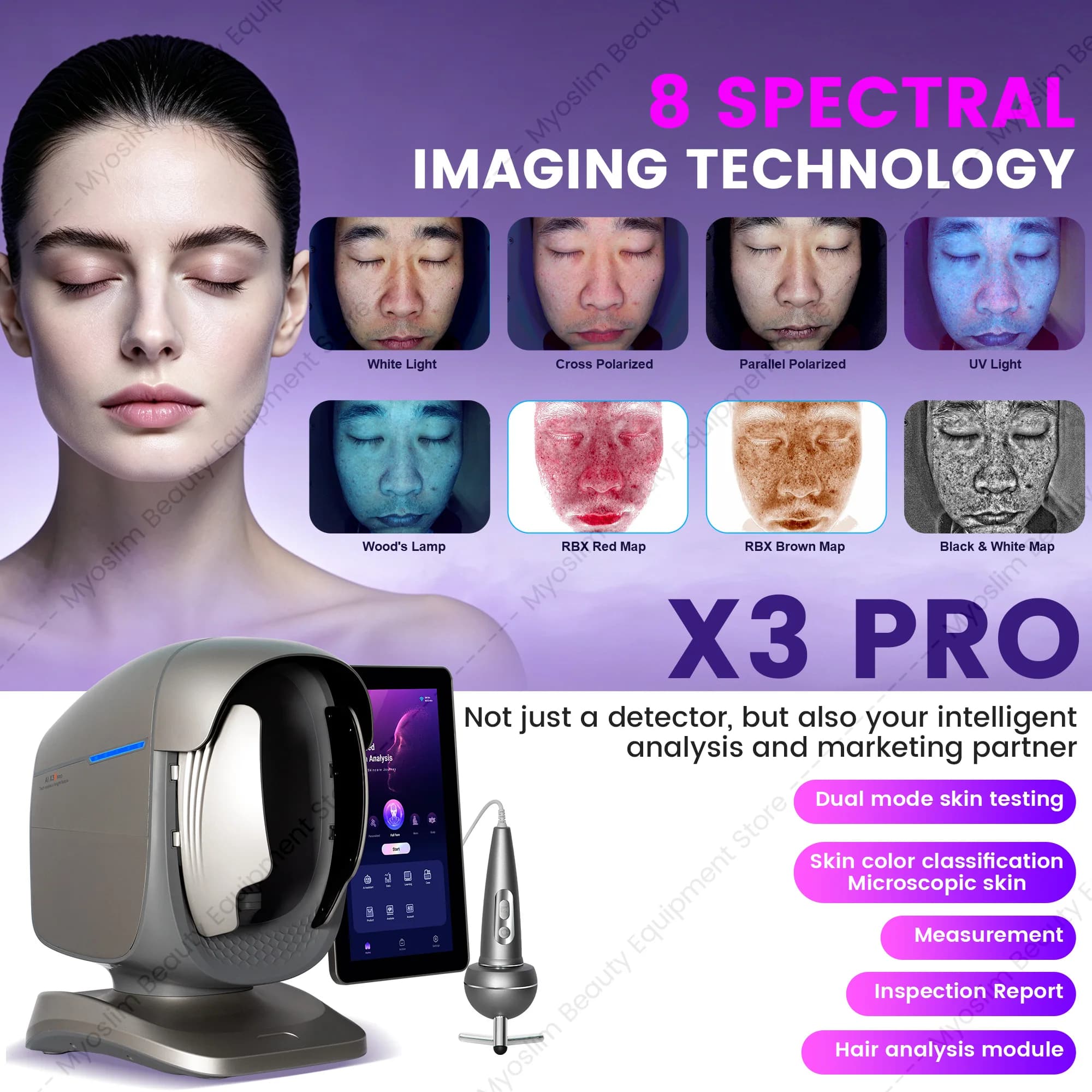 X3 Pro Skin Analyzer Camera Device Facial Test Skin Face Analysis Machine Skin Testing Machine Faling Skin Diagnosis