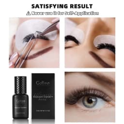 Gollee Quickly Dry Eyelash Extension Glue Lash Primer Super Bonder 0.5 Sec Fast Drying 6-8 Week Black Adhesive Professional Use