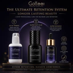 Gollee Quickly Dry Eyelash Extension Glue Lash Primer Super Bonder 0.5 Sec Fast Drying 6-8 Week Black Adhesive Professional Use