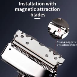 Classic Metal Double-Layer Semi-Blade Razor Manual Shaving Razor Stainless Steel Double-Sided Blade Beard Razor