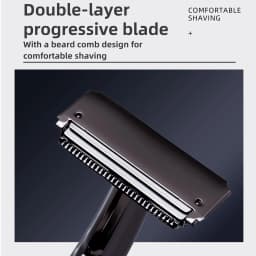 Classic Metal Double-Layer Semi-Blade Razor Manual Shaving Razor Stainless Steel Double-Sided Blade Beard Razor